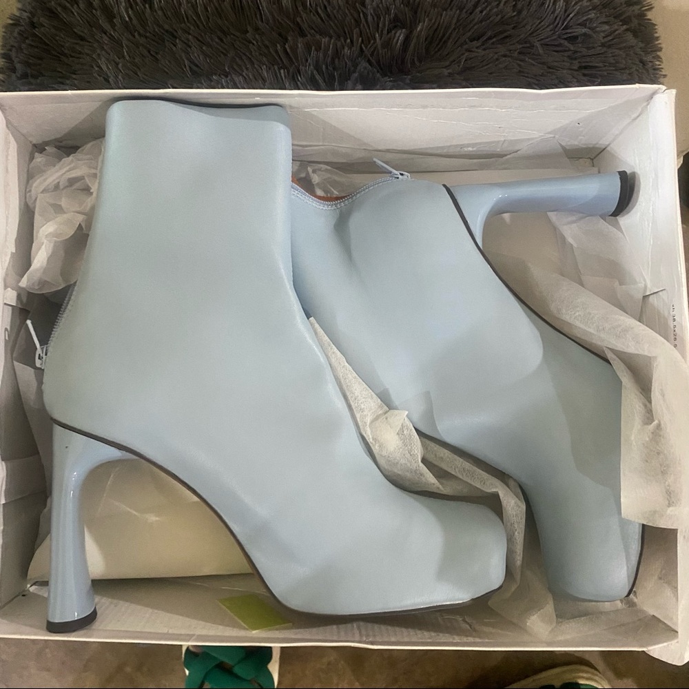 Topshop Harri Platform High Heeled sock Party Blogger Women Boots in Sky boots - Picture 11 of 11